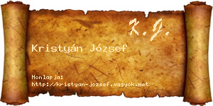 Kristyán József névjegykártya